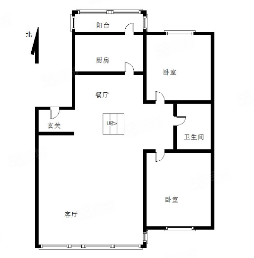 鸿凯花园2室2厅1卫108.81㎡南北97万