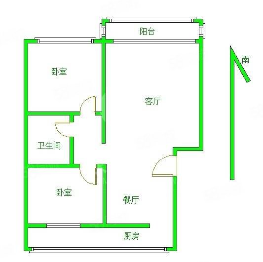 天河桐盛2室2厅1卫100.33㎡南北73万