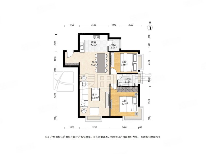 华贸城(8号院)2室1厅1卫96.77㎡东南778万