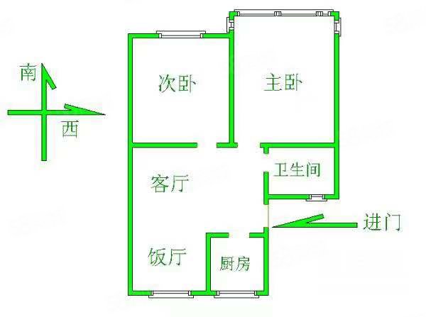 永红家园3室2厅1卫96.95㎡南北75万