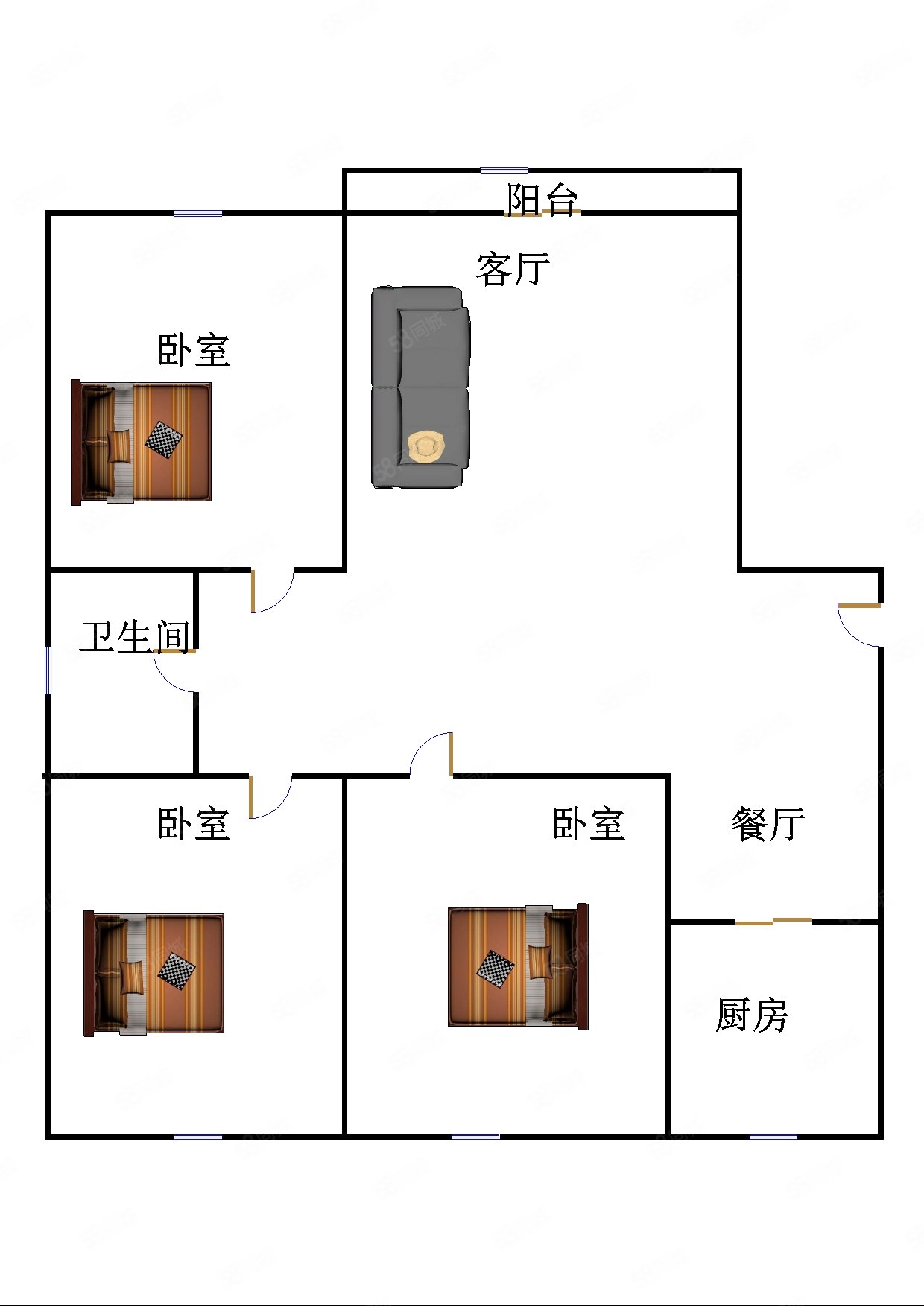 领秀天衢3室2厅1卫142㎡南北109.9万