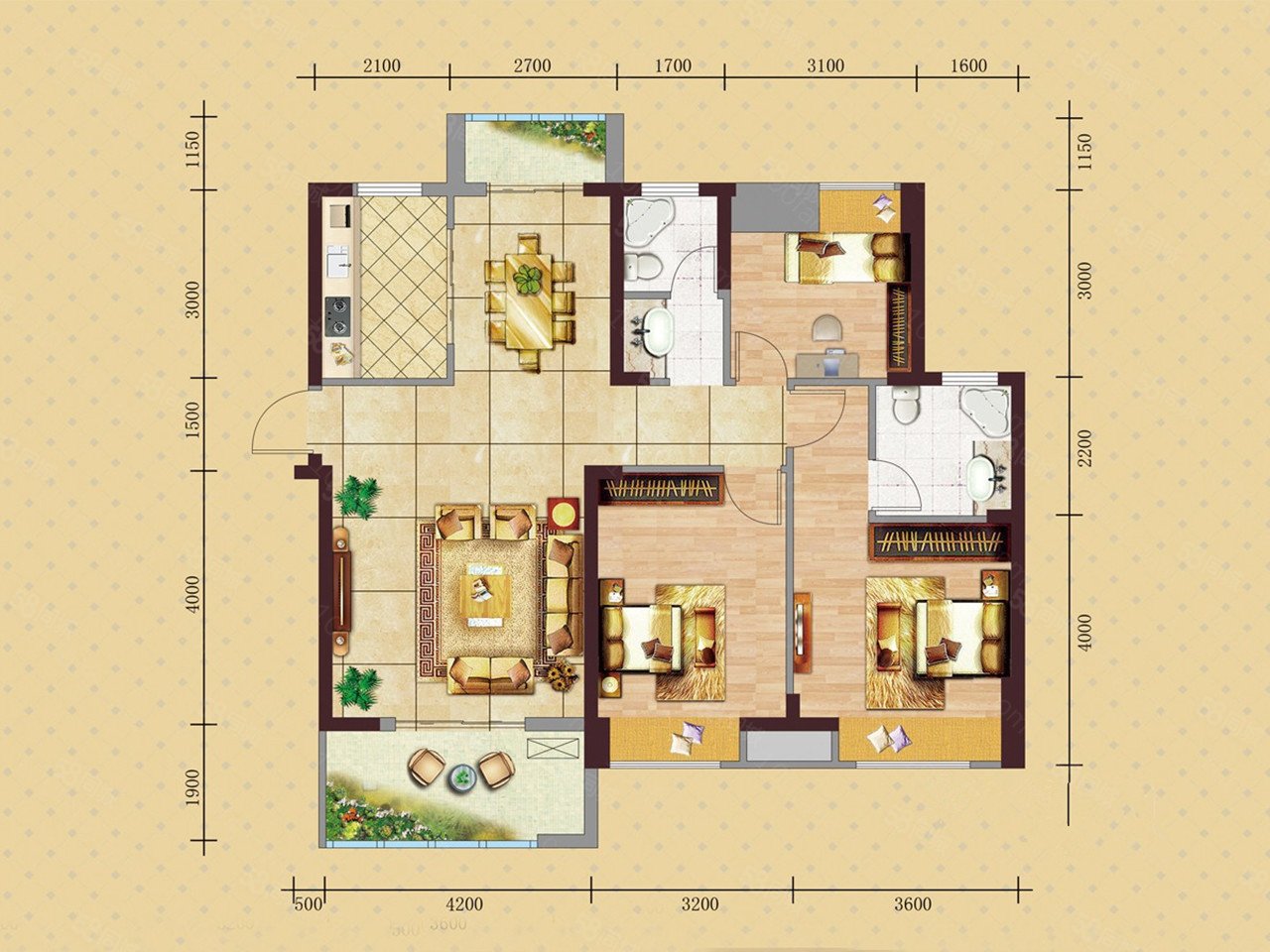 宇济滨湖天地菊苑3室2厅1卫115㎡南85万