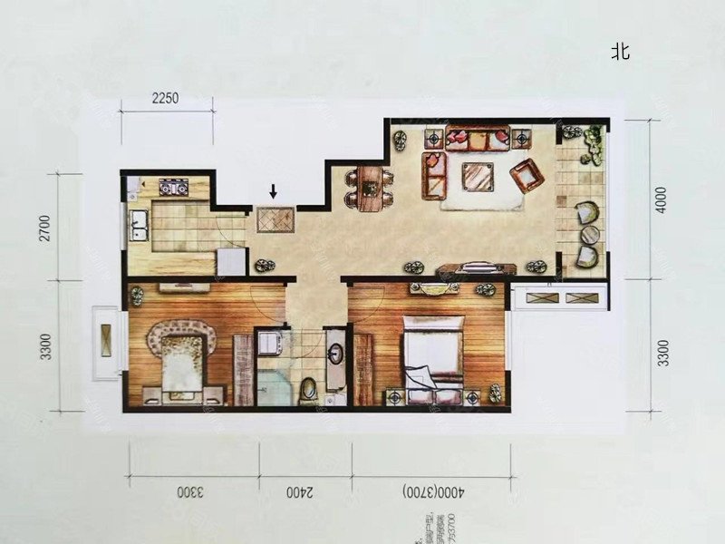 園博嘉園(東區(qū))2室1廳1衛(wèi)87.93㎡東西315萬