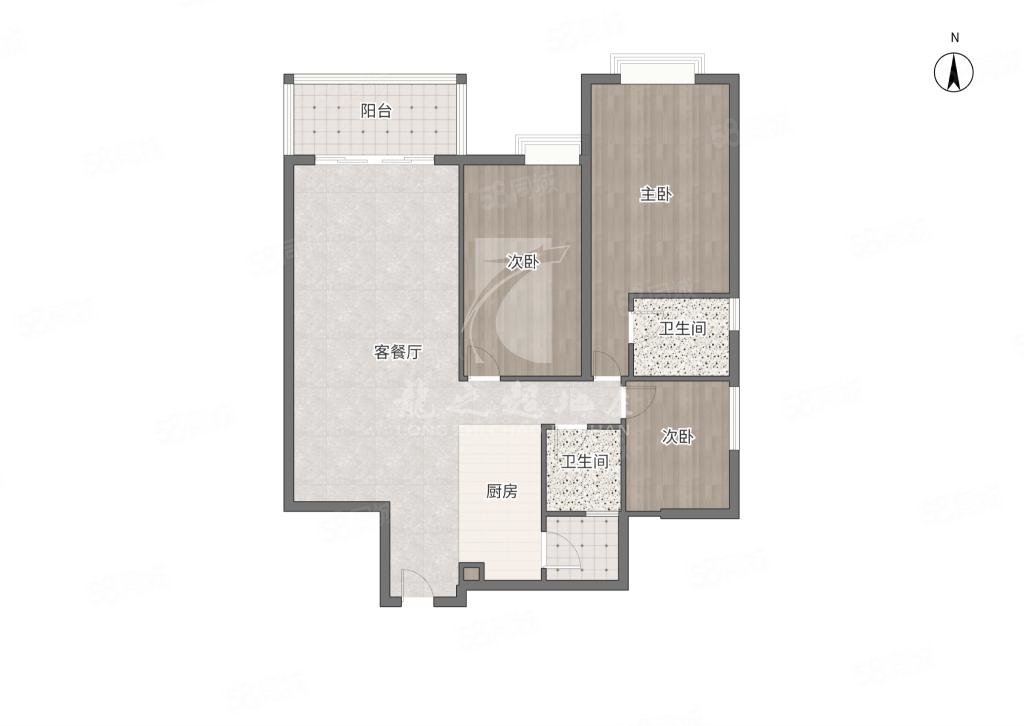 明日华府2室2厅2卫125.15㎡北174.9万