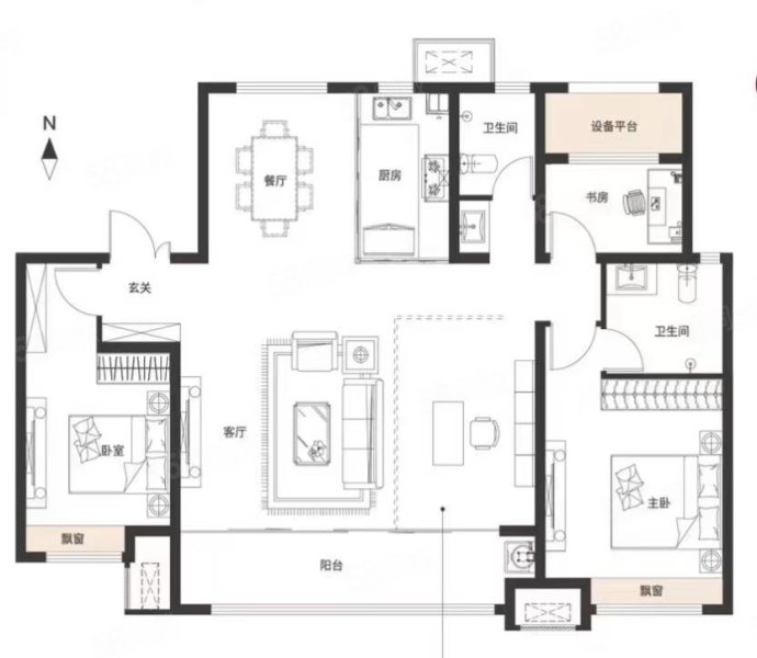 泰安雍锦府3室2厅2卫132㎡南北99.6万