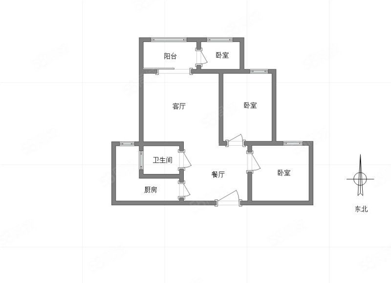 江屿朗廷3室2厅1卫93㎡南北101万