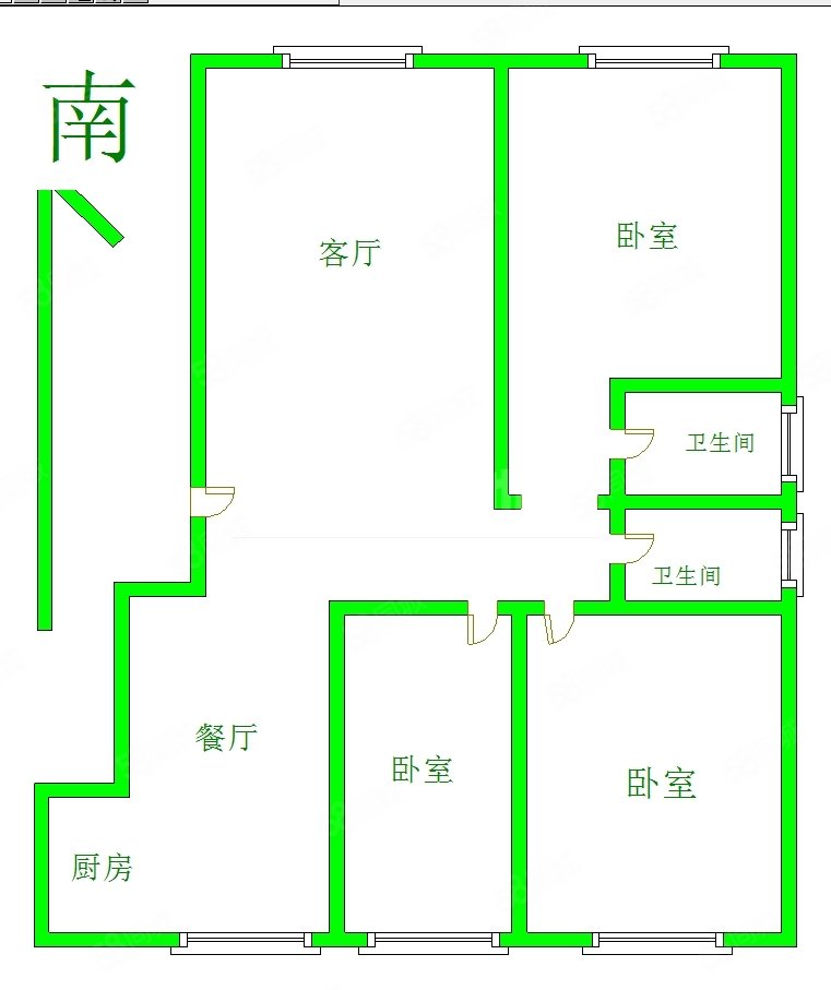 滨河丽景3室2厅2卫137.43㎡南北63万