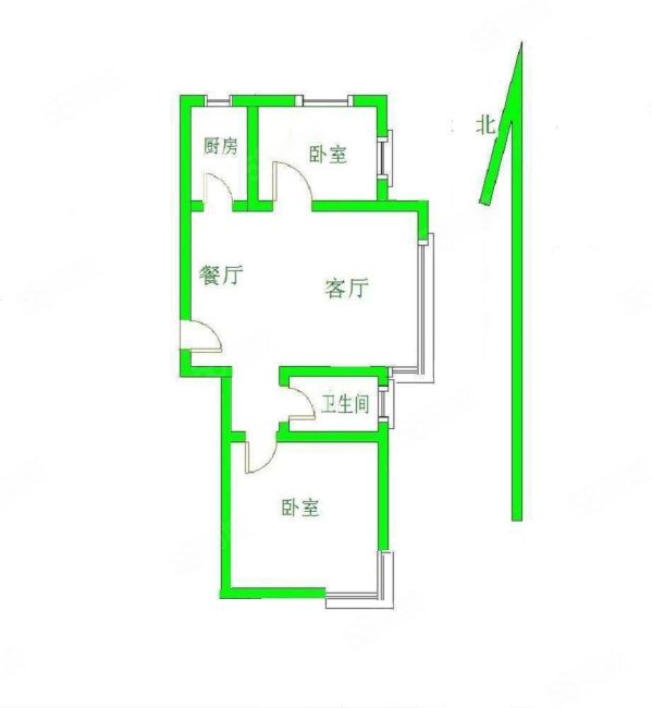 永康城市花园2室2厅1卫84㎡南北62万