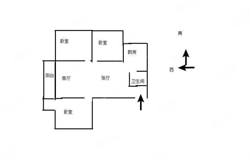 西辰壹品3室2厅1卫108㎡南北52万