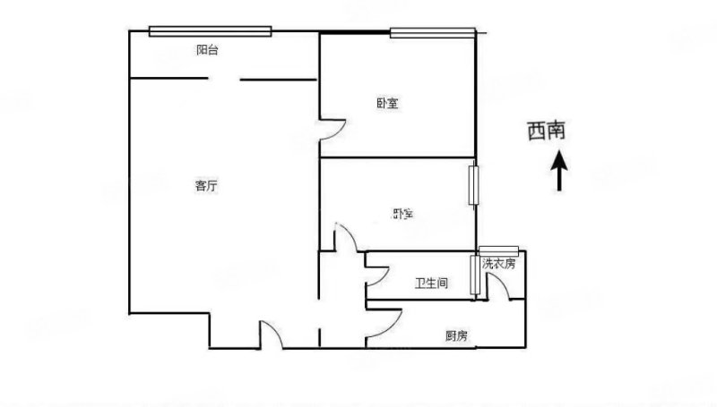 恒大绿洲2室1厅1卫94.43㎡南北54.5万