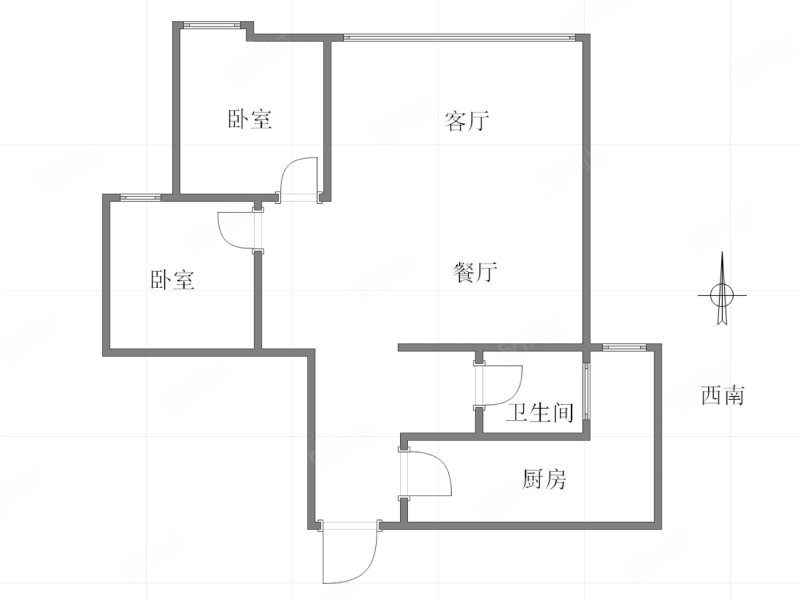 银海方舟2室2厅1卫80㎡南北67.9万