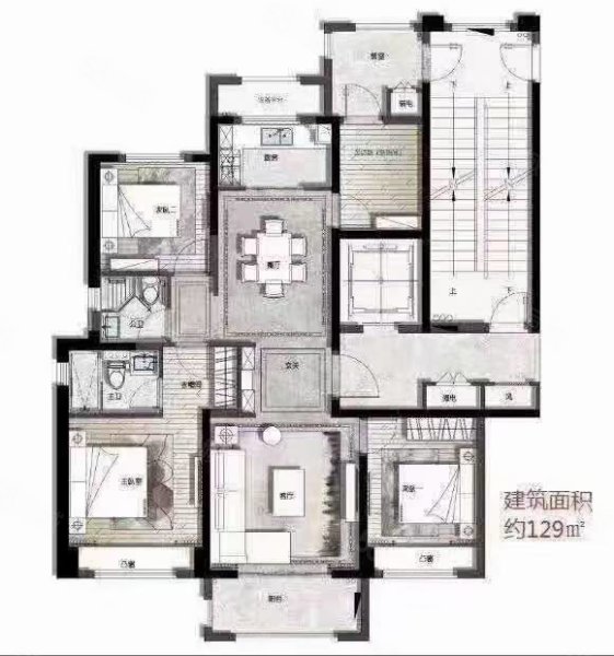 学院十一峯3室2厅2卫128.88㎡南北305万