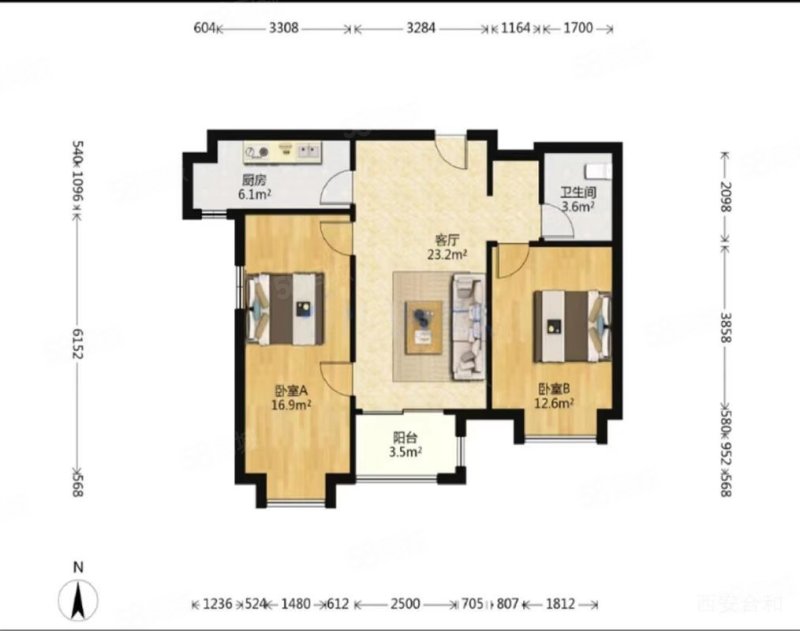 万科理想城3室2厅1卫93㎡南130万