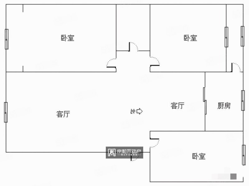 庆阳三中家属楼3室2厅1卫96㎡南北76.9万