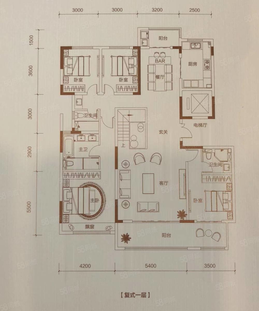 北龙湖保利珑熙精装现房顶楼复式足球公园金融岛旁