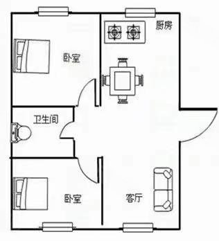 帝景豪园2室2厅1卫117㎡南北66.5万