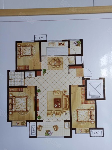 威建河畔花园3室2厅1卫109㎡南北50.6万