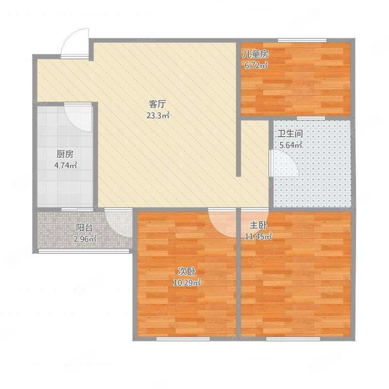 斌鑫辰光华府2室2厅1卫82.81㎡南北68万