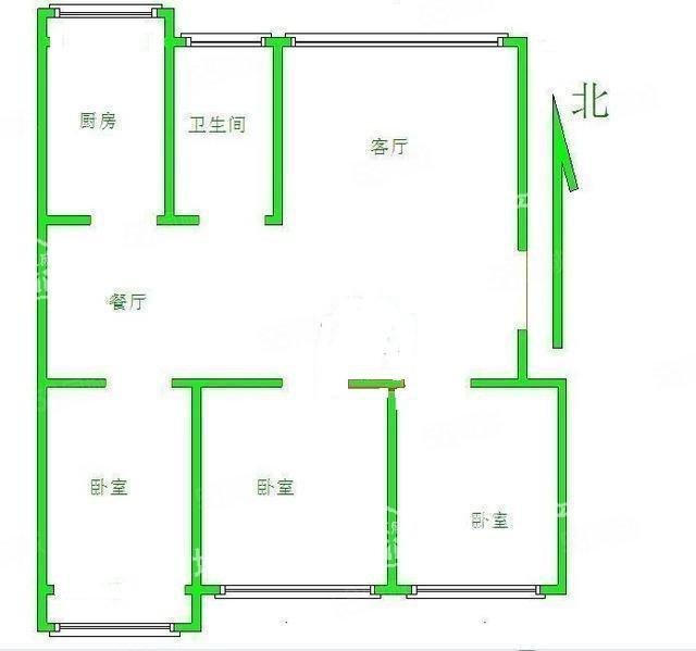 警察公寓3室2厅1卫124.63㎡南北59万