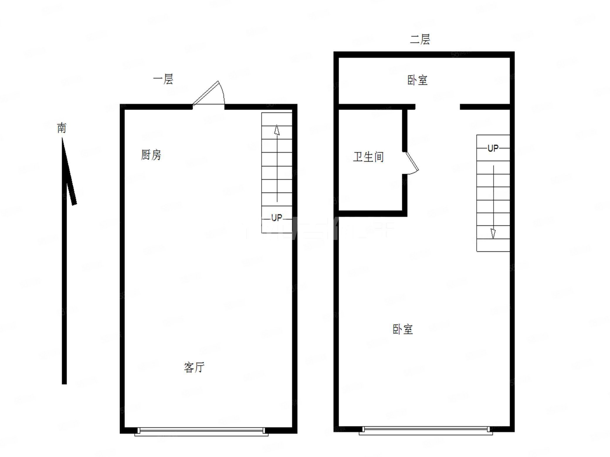 彩虹城2室1厅1卫37.35㎡北35万