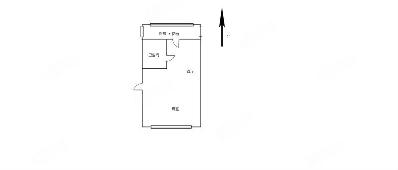 凌空一小区1室1厅1卫41㎡南北27.5万