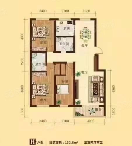 碧桂园翘楚棠4室2厅4卫185㎡南北88万