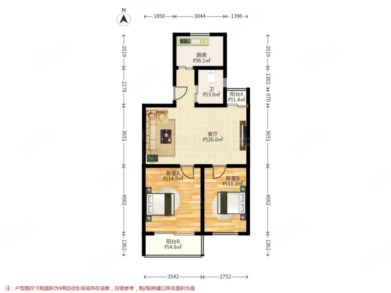 草桥欣园三区2室1厅1卫75.18㎡南北475万