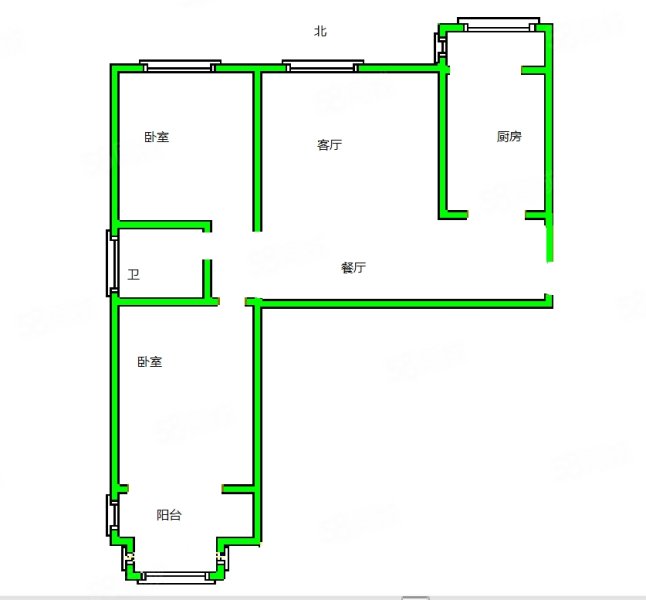 御河新城(西区)2室2厅1卫94.18㎡南北96万