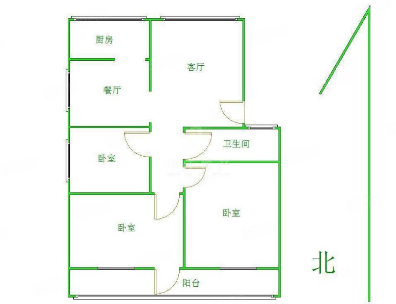 文化东路林业厅宿舍3室2厅1卫127㎡南北330万