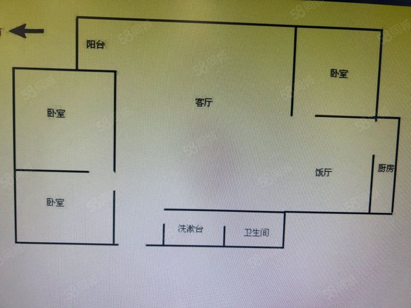 金星小区3室2厅1卫93.27㎡南北80万