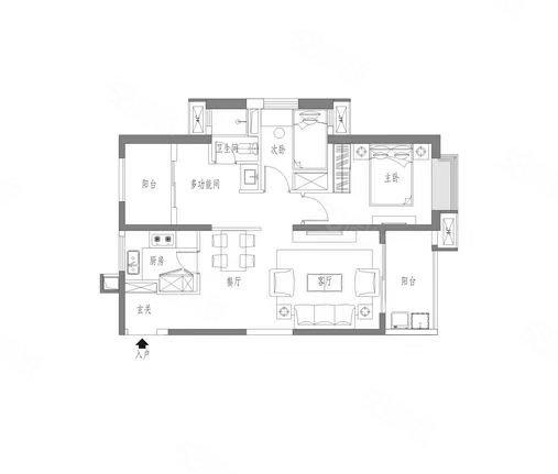 正祥丰屋1室1厅1卫53.25㎡南北68万