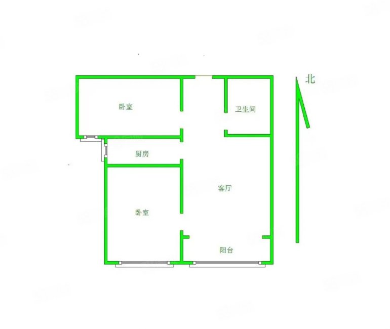西大园新区(东区)2室1厅1卫76.35㎡南65万