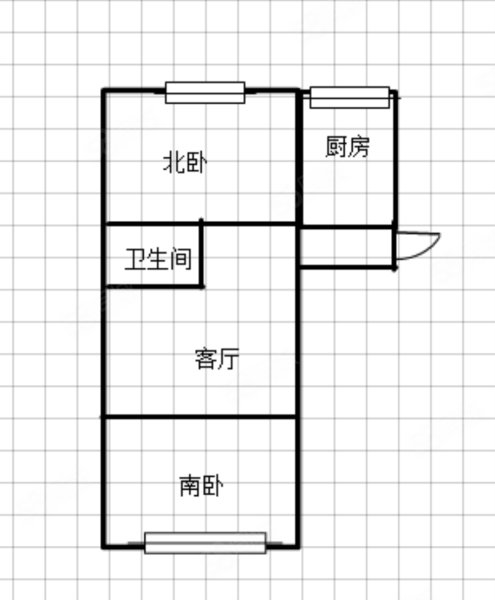 亚联山庄2室1厅1卫57.57㎡南北93万