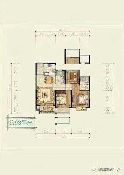 奥力孚公寓3室2厅1卫90.7㎡南北185万