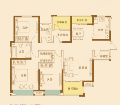 燕兴华城(三期)3室2厅2卫123㎡南北78.8万