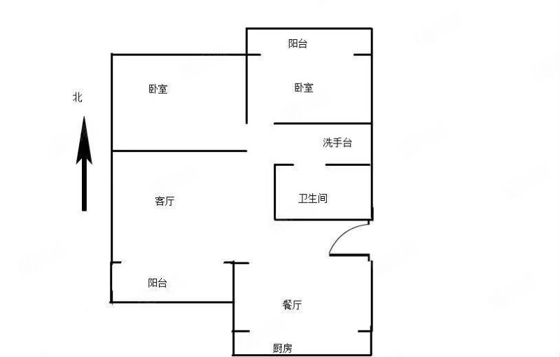 柳苑小区2室2厅1卫69.84㎡南北59万