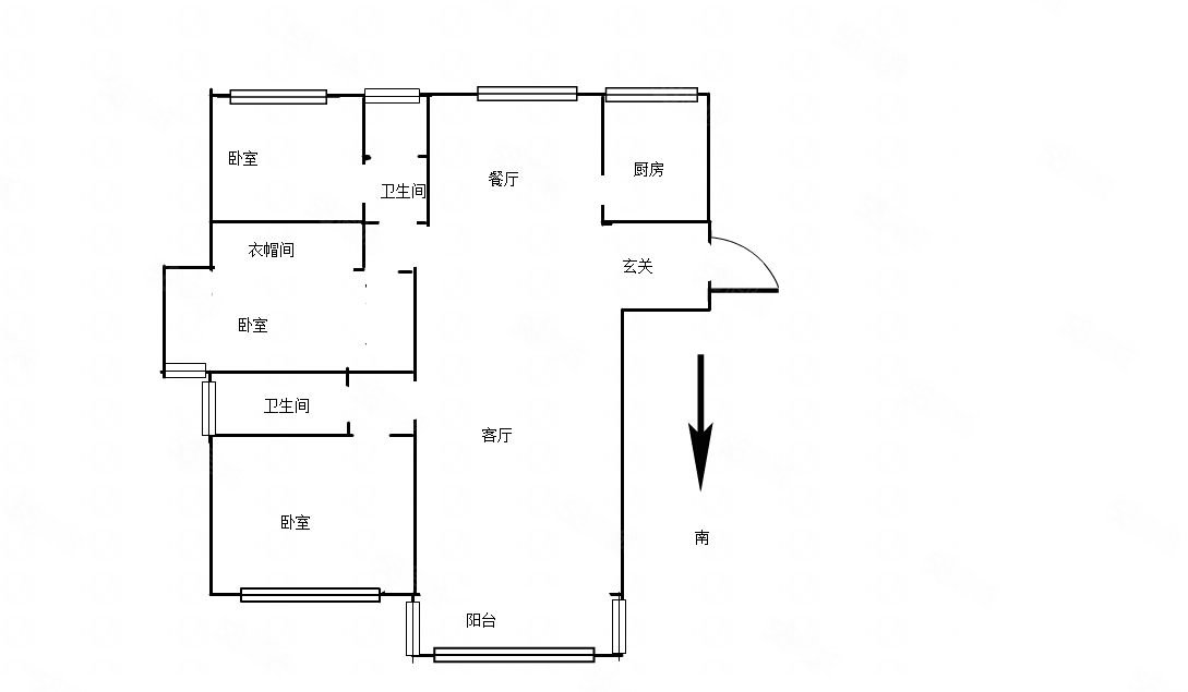 景潭花园E区3室2厅2卫153㎡南北123.8万