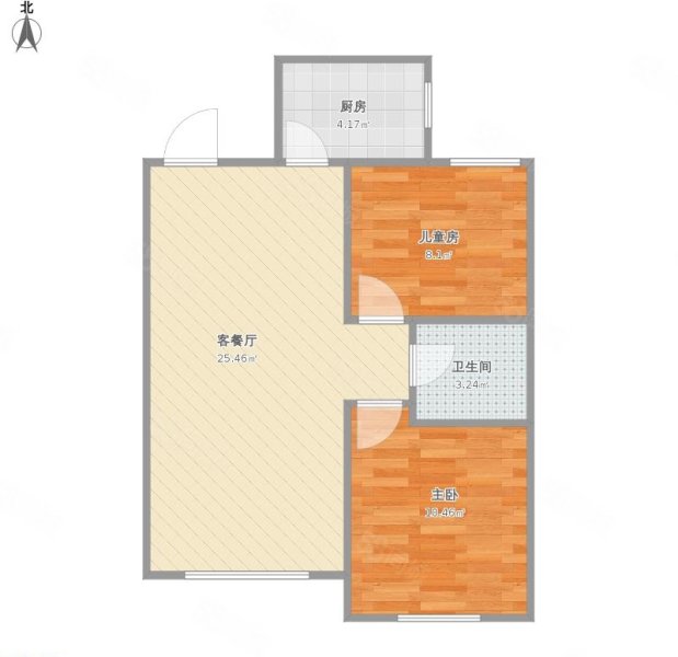 枫景家园3室1厅1卫70.18㎡南北56万