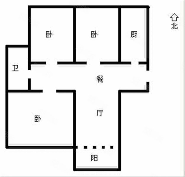 皇冠国际3室2厅1卫113㎡南北89.8万