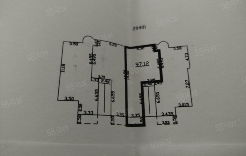 建秀一号小区2室2厅2卫97.12㎡南北53万