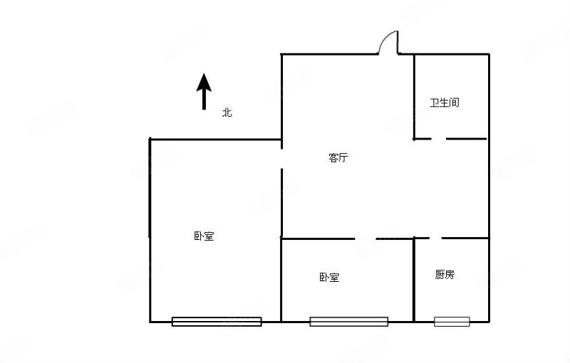 虹桥新居2室1厅1卫63.92㎡南62万