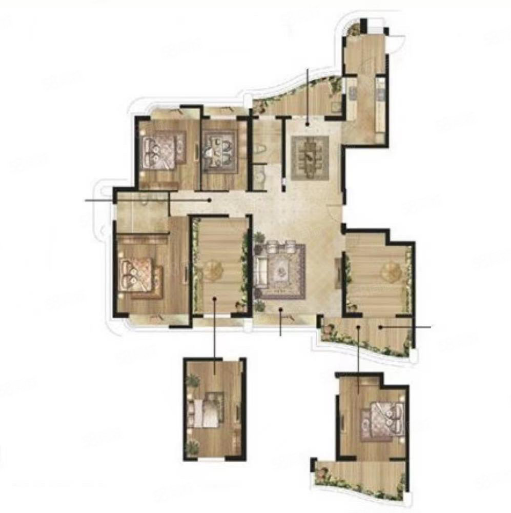 福隆城北区4室2厅3卫192㎡南北240万