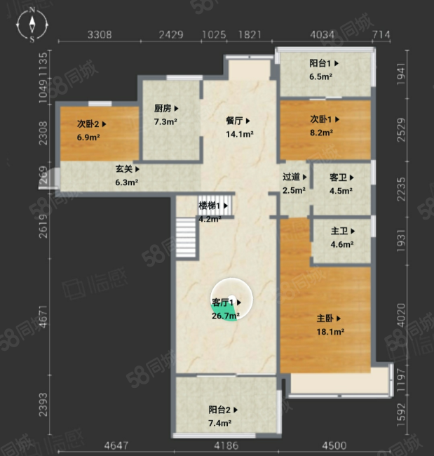 塘溪津门翠微园3室3厅2卫159.48㎡南370万