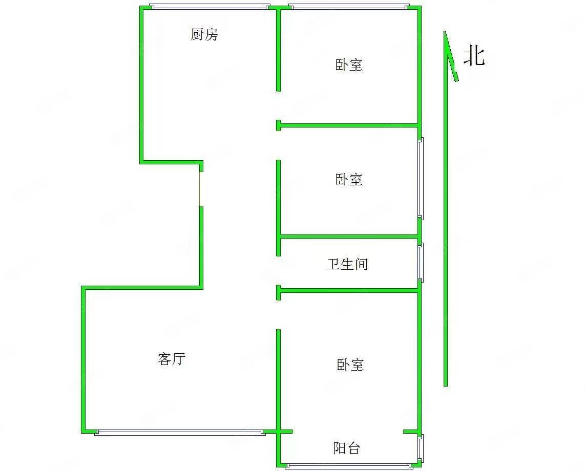 新一代C区3室2厅1卫119㎡南北123.8万