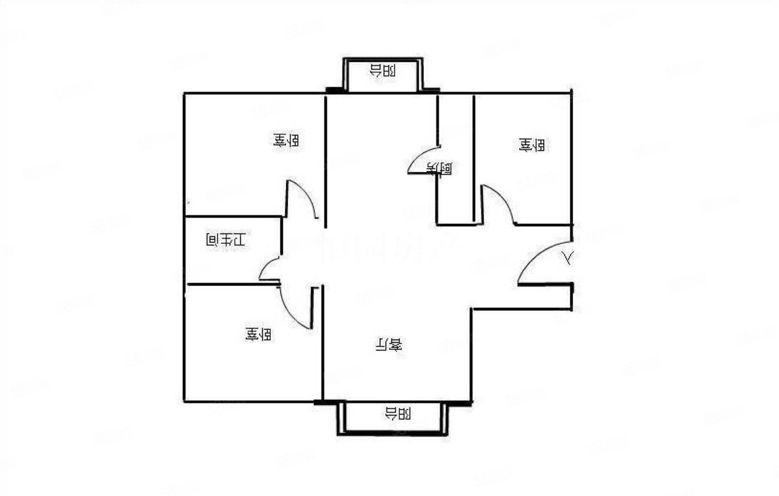 唐园南区3室2厅1卫88㎡南北61万