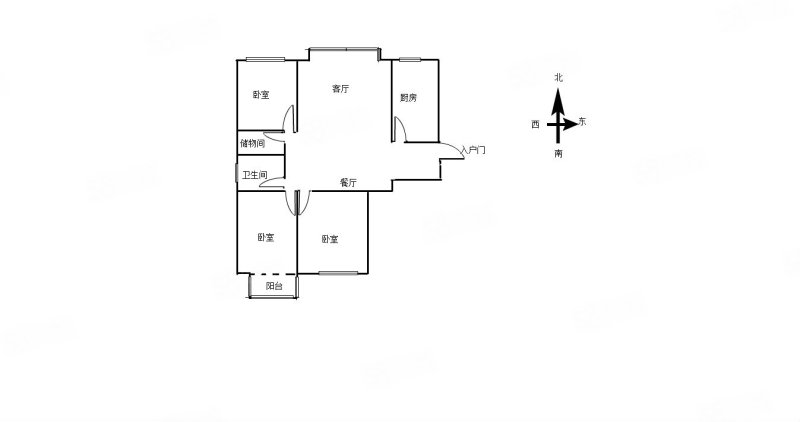 中央生活城3室2厅1卫127.4㎡南北115万