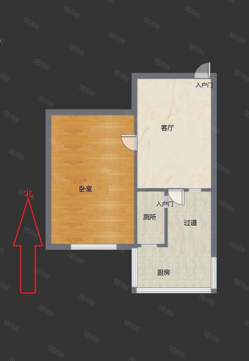 钟强东风塑料厂宿舍1室1厅1卫42㎡南77万