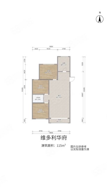 维多利华府3室2厅1卫114.28㎡南北77万