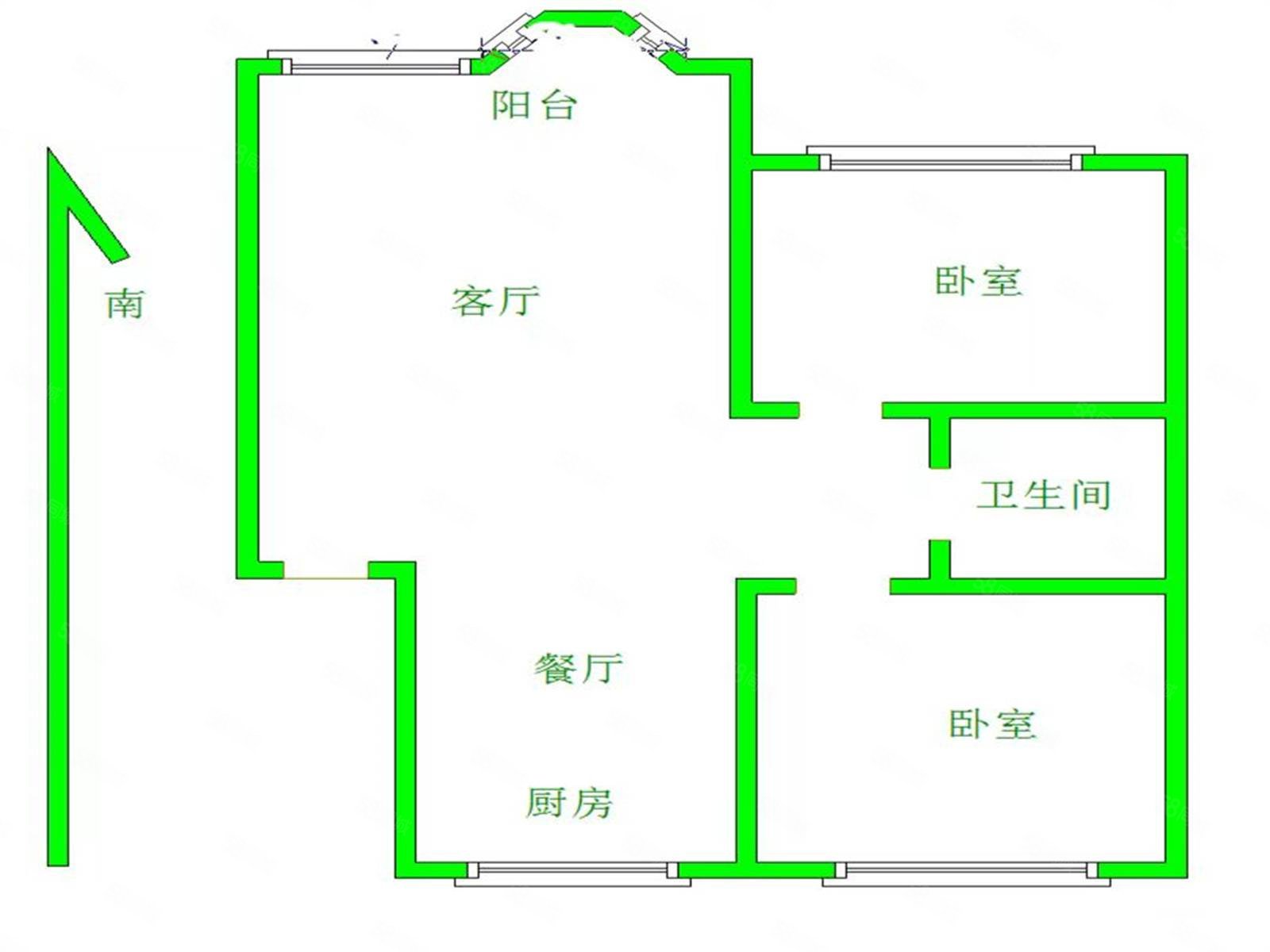 钰景花园2室2厅1卫112㎡南北99万