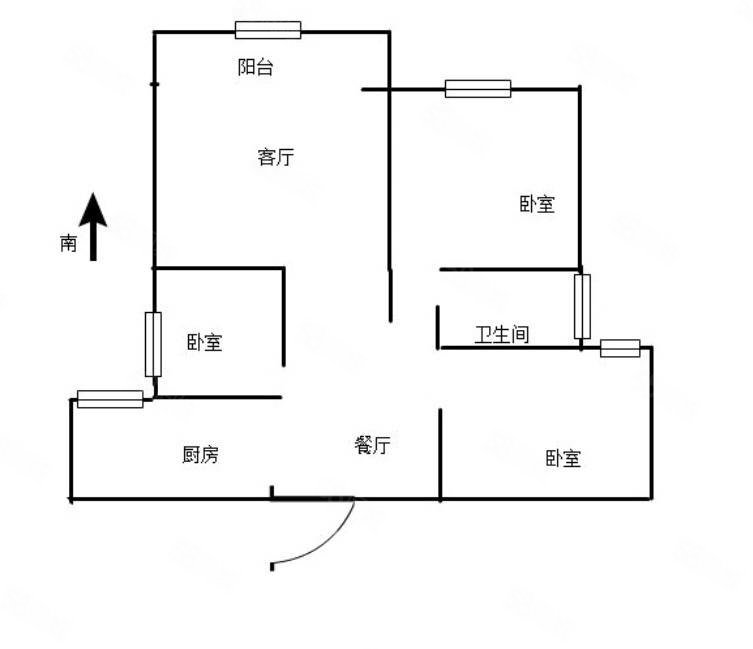 丰源宜合3室2厅1卫92㎡南北69.8万